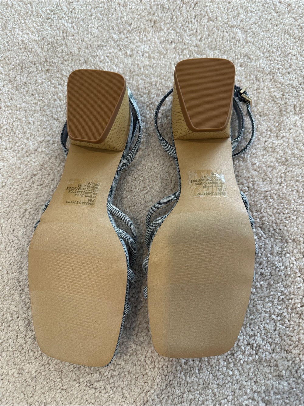 Steve Madden Light Blue Denim Strappy Sandals - Picture 3 of 5